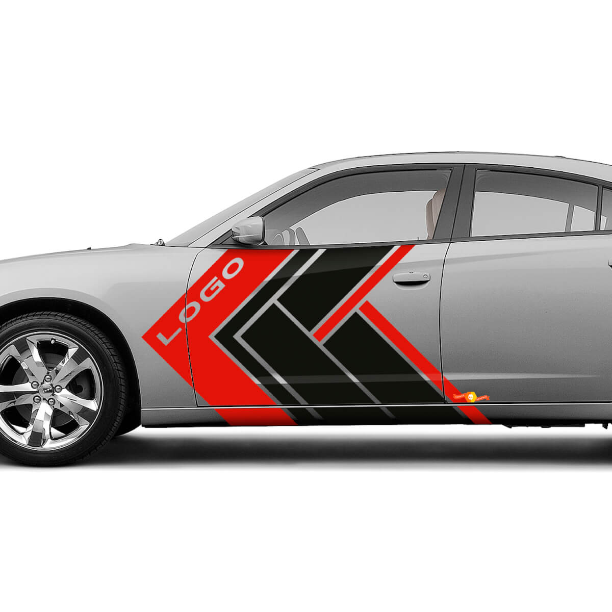 Kit de décalcomanies en vinyle à bandes latérales géométriques avec logo personnalisé pour Dodge Charger