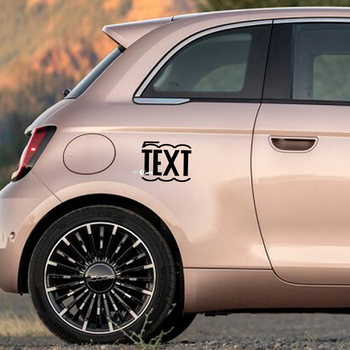 Autocollant Texte Personnalisé Décalque Graphiques Latéraux pour Fiat 500 2