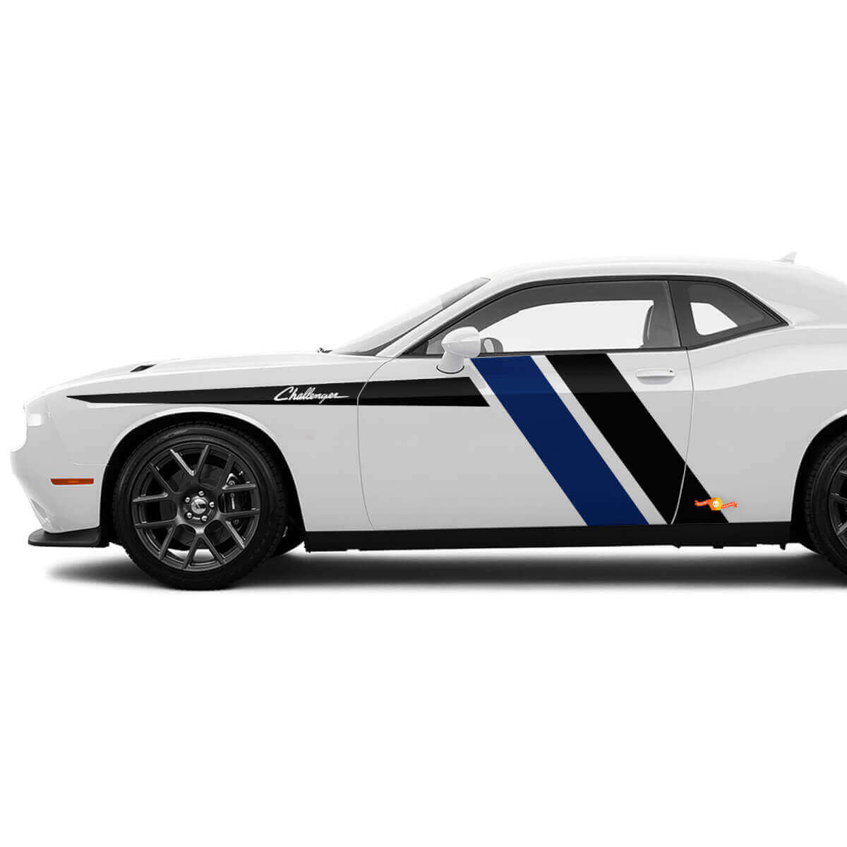 Deux couleurs Bandes latérales Autocollants d'accent pour Dodge Challenger
