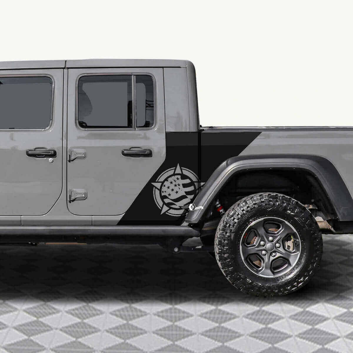 Kit d'autocollants en vinyle drapeau américain Military Star pour Jeep Gladiator