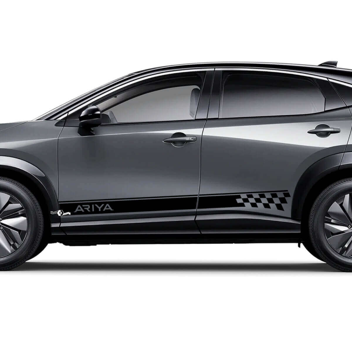 Kit de décalcomanies à rayures à damier latérales pour Nissan ARIYA
