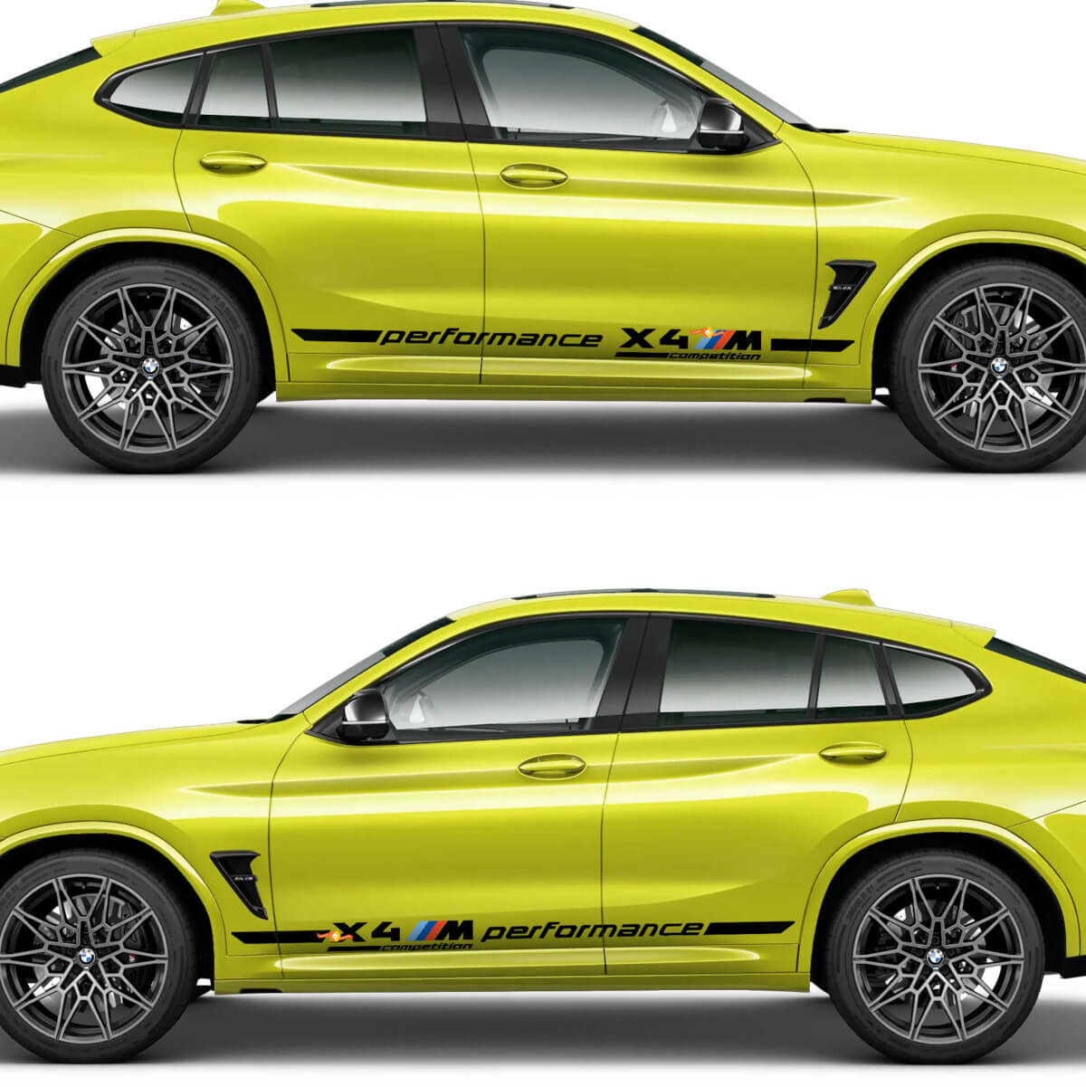 2x Bandes M Performance autocollantes en vinyle pour BMW X4M
