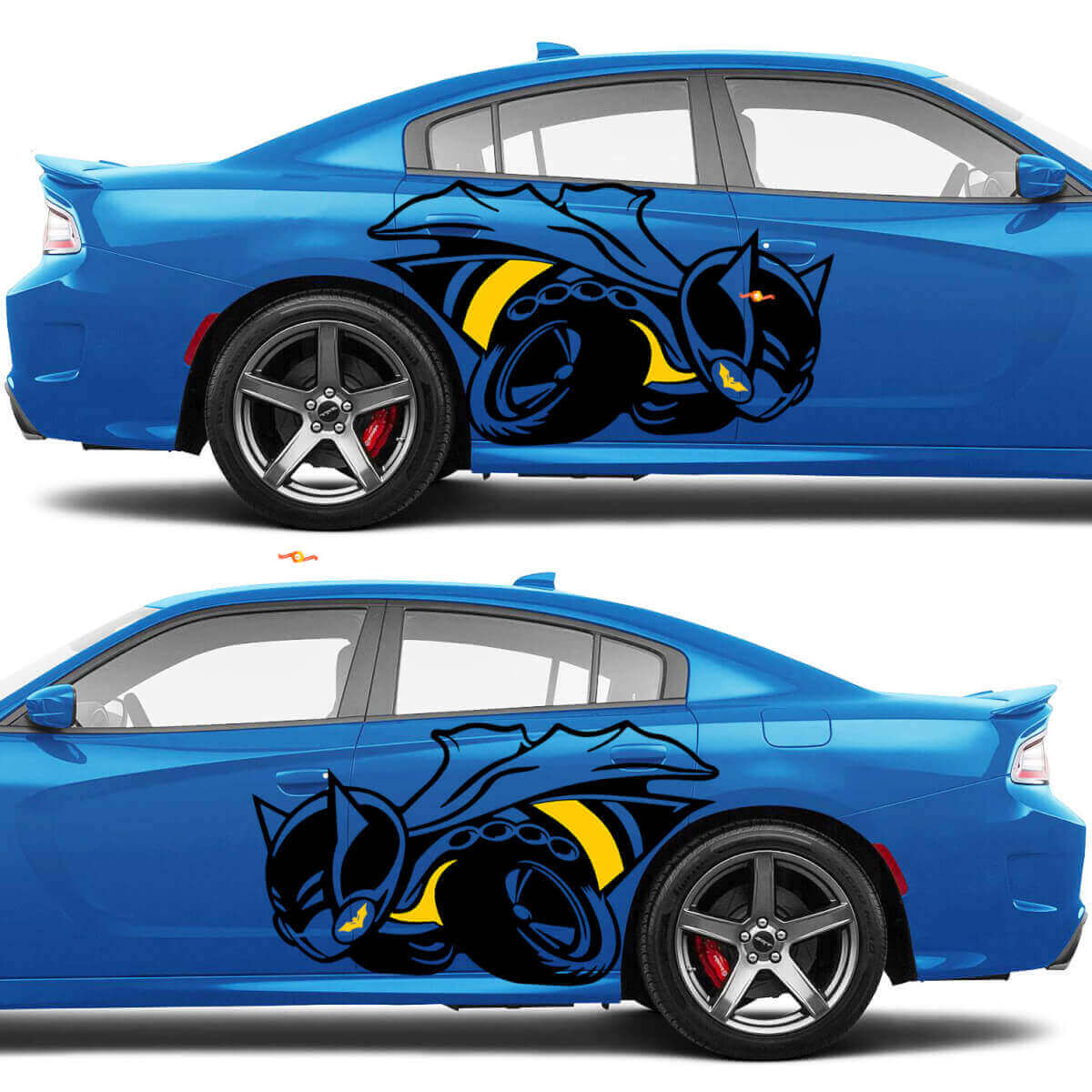 Kit d'autocollants latéraux en vinyle BatBee pour Dodge Charger ou Challenger