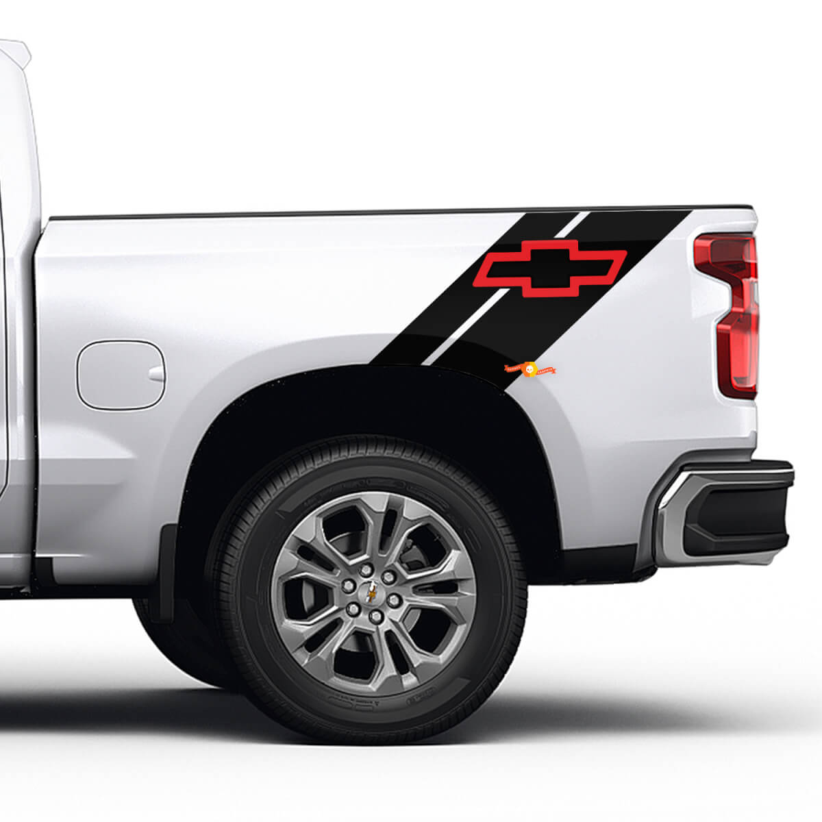 Bandes latérales de lit autocollantes tout-terrain 4x4 en 2 couleurs pour lit Chevrolet
