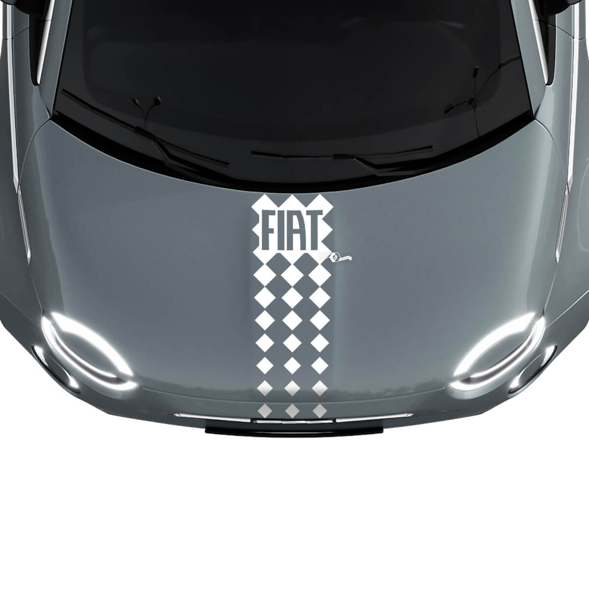 500 Bande de capot Autocollant Racing Décalcomanie Graphique pour Fiat 500 2
