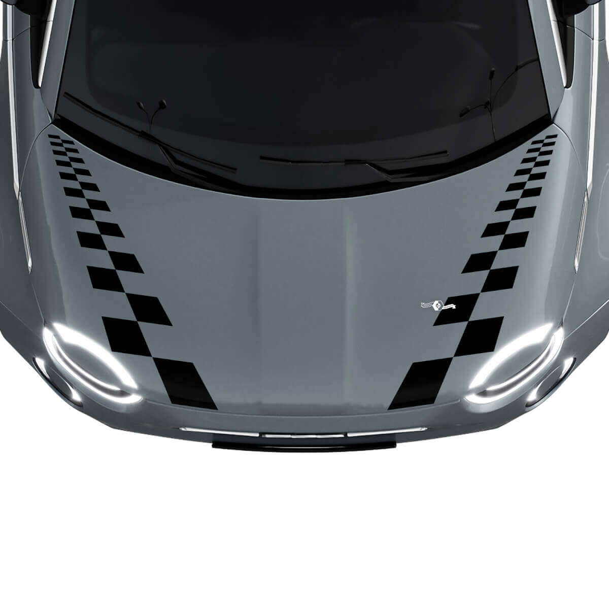 500 Autocollants de bandes à damier pour capot double pour Fiat 500
