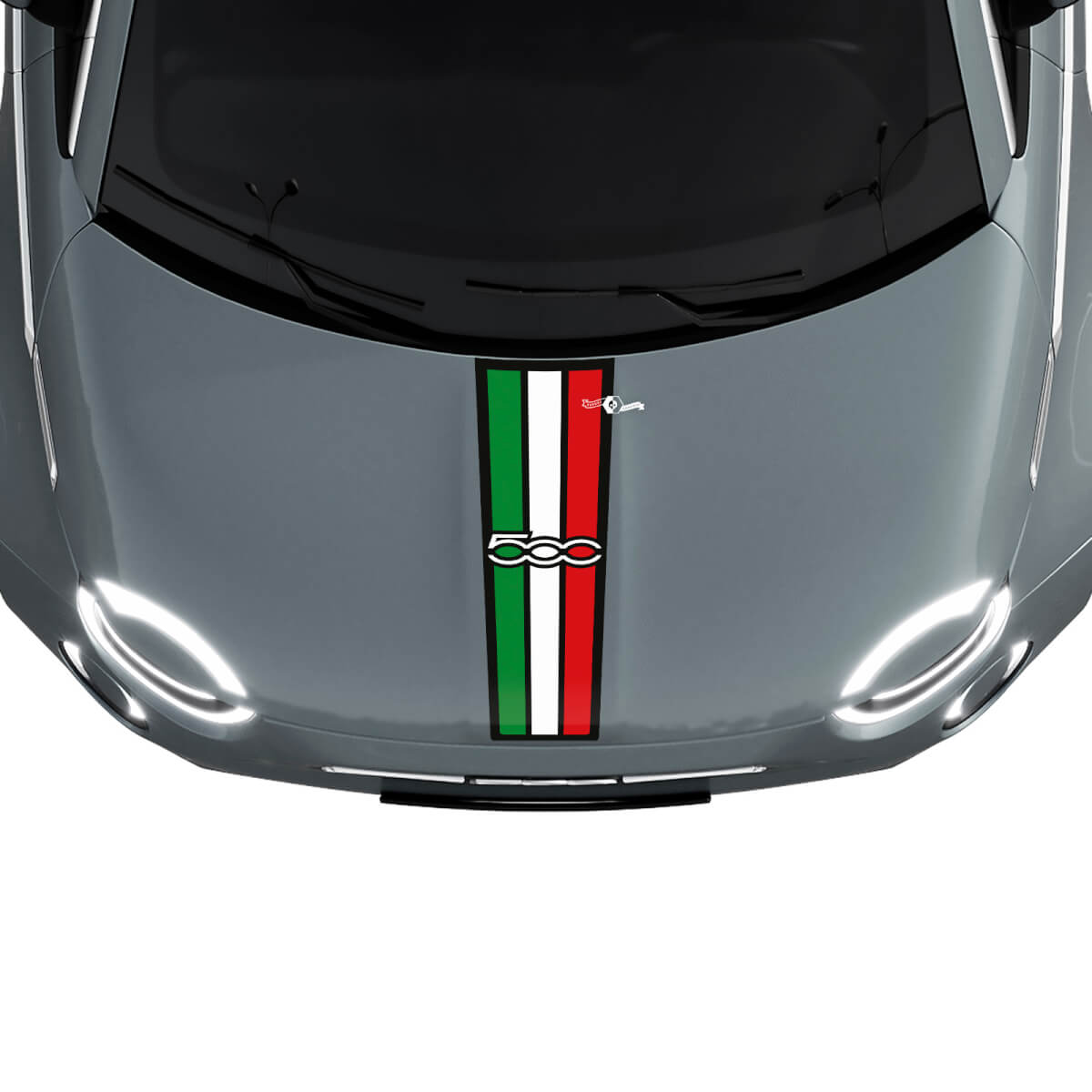 500 Bandes de capot de drapeau à trois rayures Autocollant Décalcomanie Graphiques pour Fiat 500
