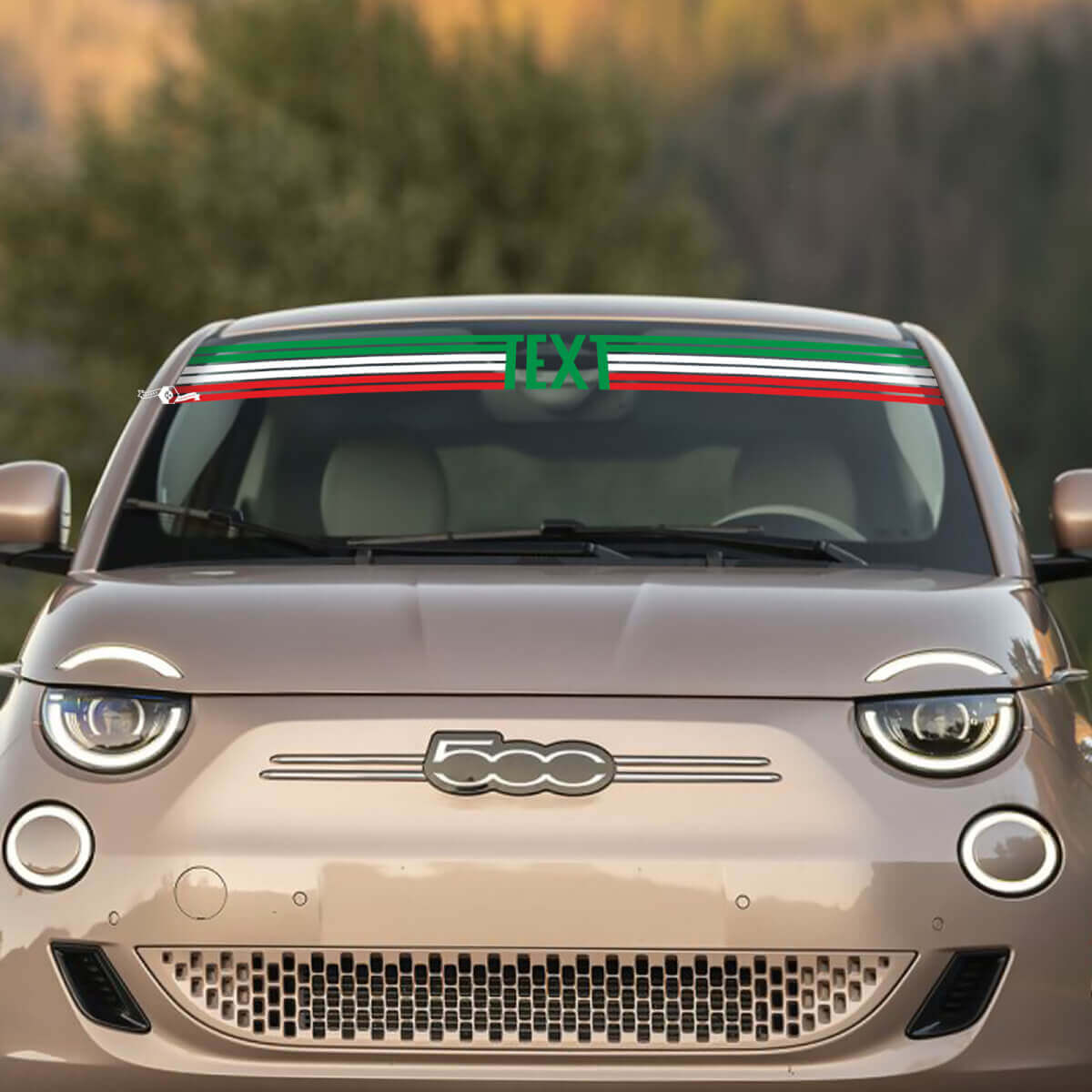 Autocollants personnalisés drapeau Italie avant pare-brise pour Fiat 500