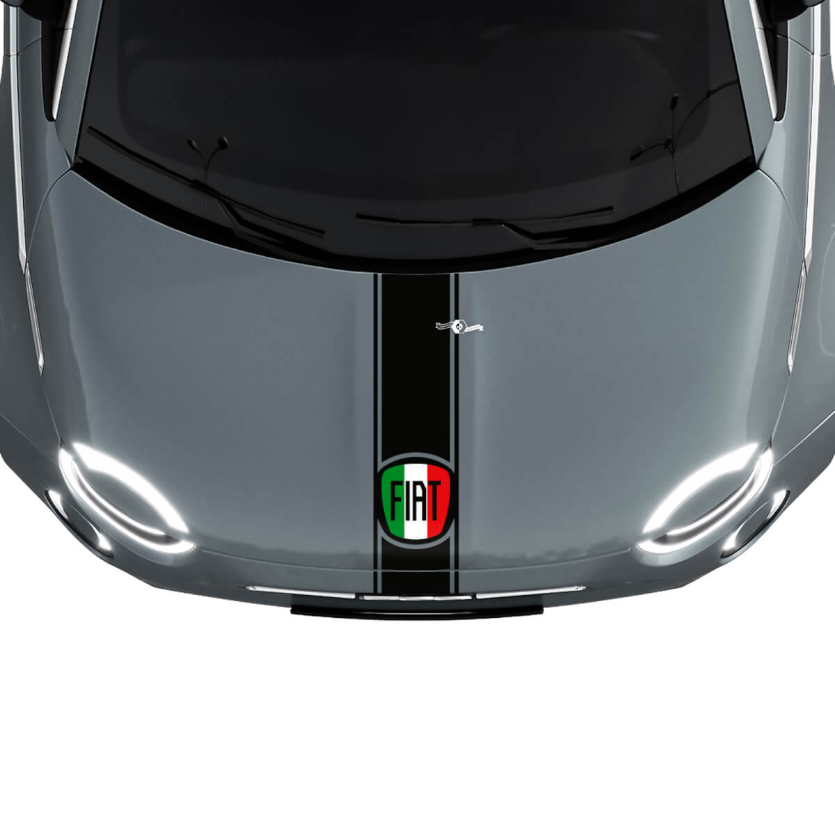Bande de capot en drapeau italien Autocollant Décalcomanie Graphique pour Fiat 500

