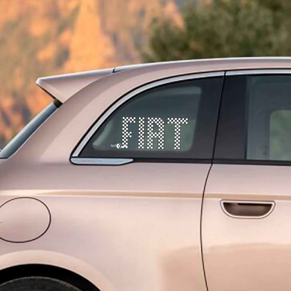 Décalcomanie autocollante de drapeau à damier Fiat 500 pour les côtés de la Fiat 500
