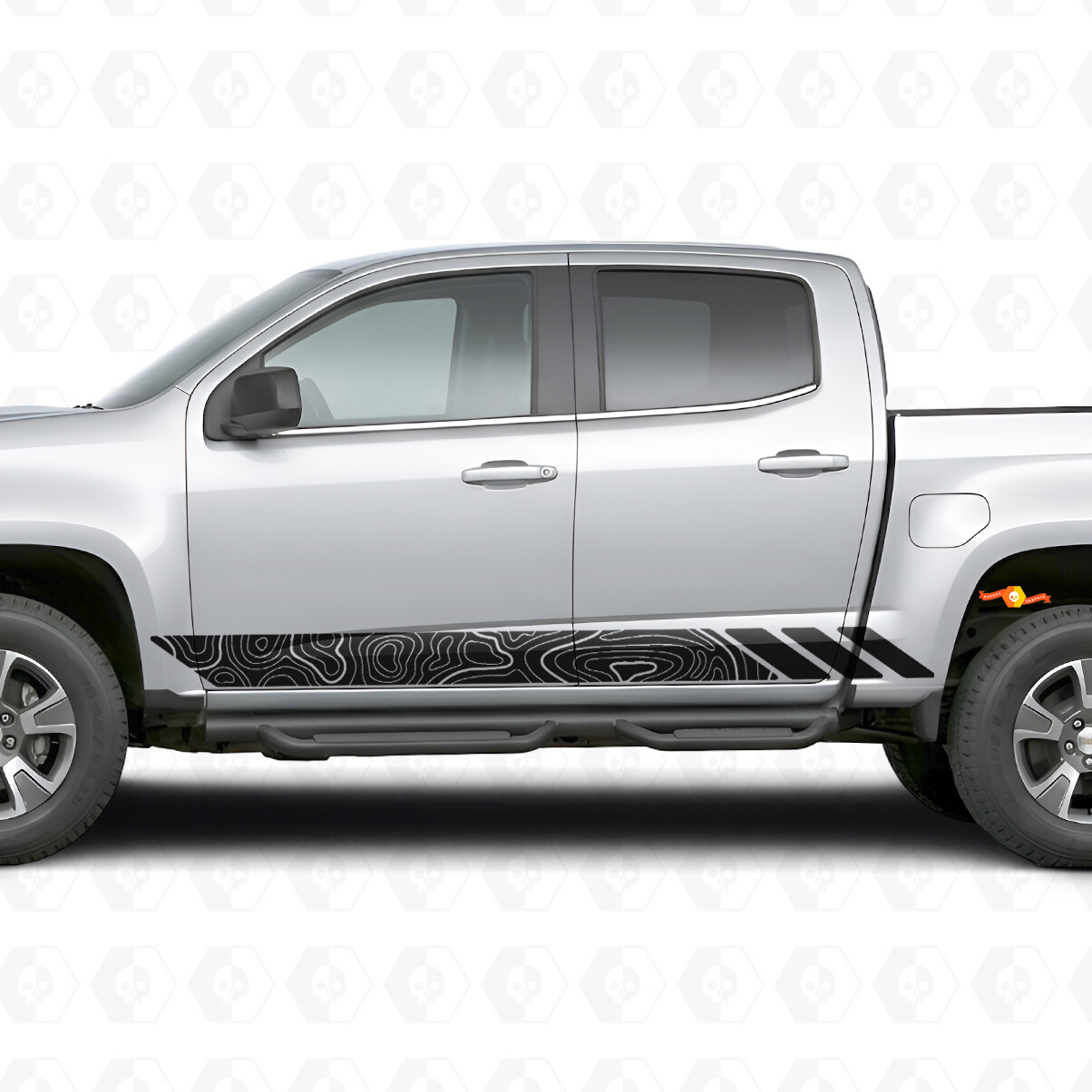Bandes vinyl topographiques pour porte et bas de caisse pour Chevrolet Colorado 2e génération 2015-2022