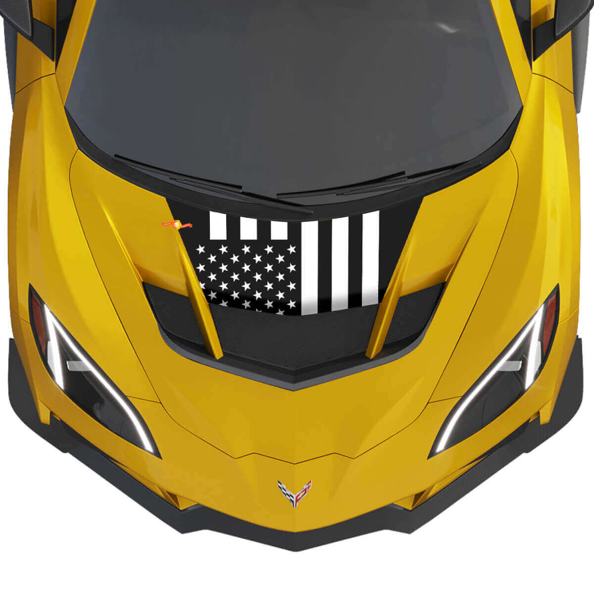 Autocollant en vinyle drapeau US pour capot Chevrolet Corvette ZR1