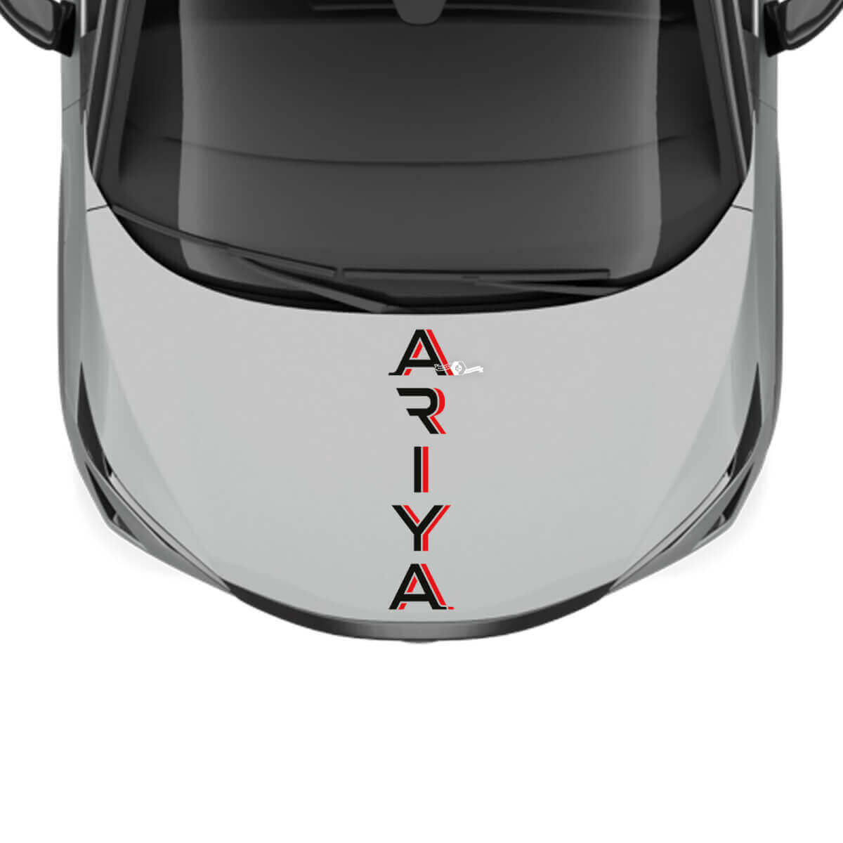 Décalcomanie de graphiques de course à rayures bicolores pour capot pour Nissan ARIYA
