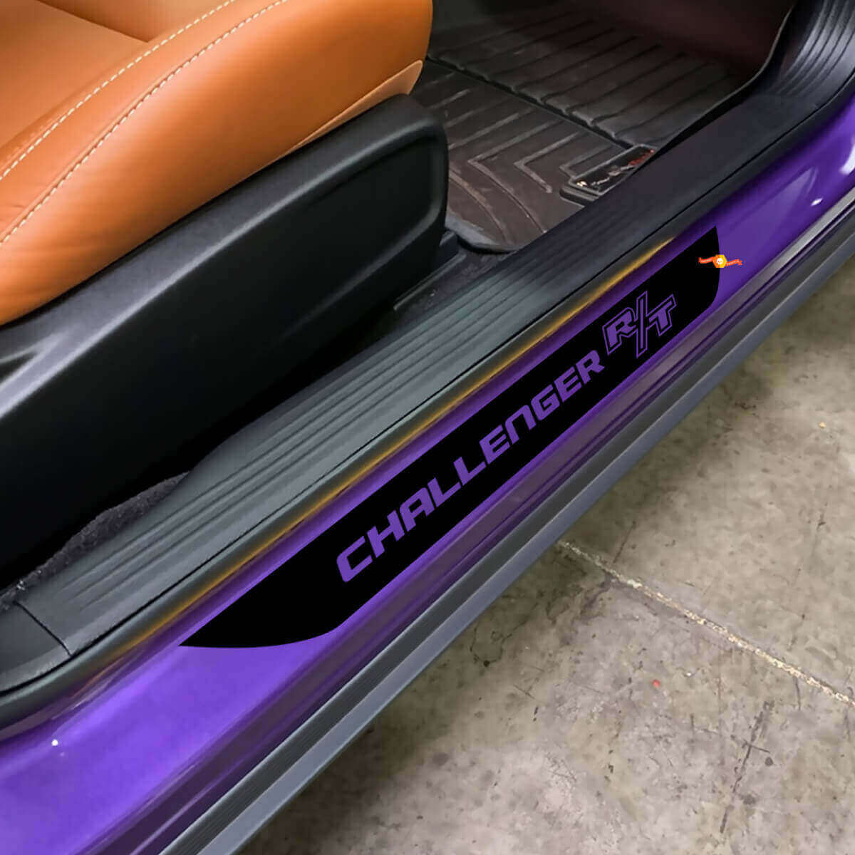 Autocollants en vinyle lettrés pour seuil de porte Dodge Challenger