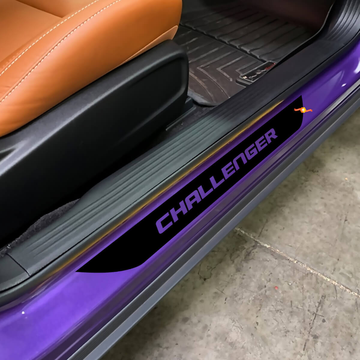 Décalcomanies de seuil de porte en vinyle pour Dodge Challenger
