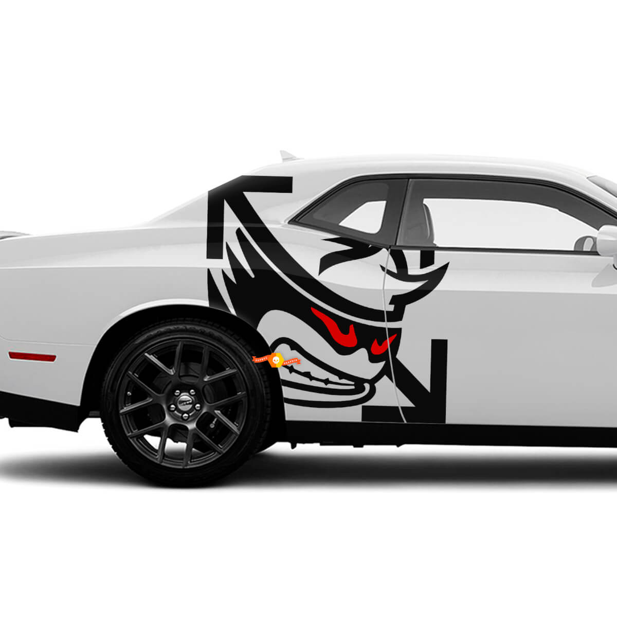 Deux autocollants latéraux SRT Hellcat Red Eye de deux couleurs pour Dodge Challenger Redeye ou Charger
