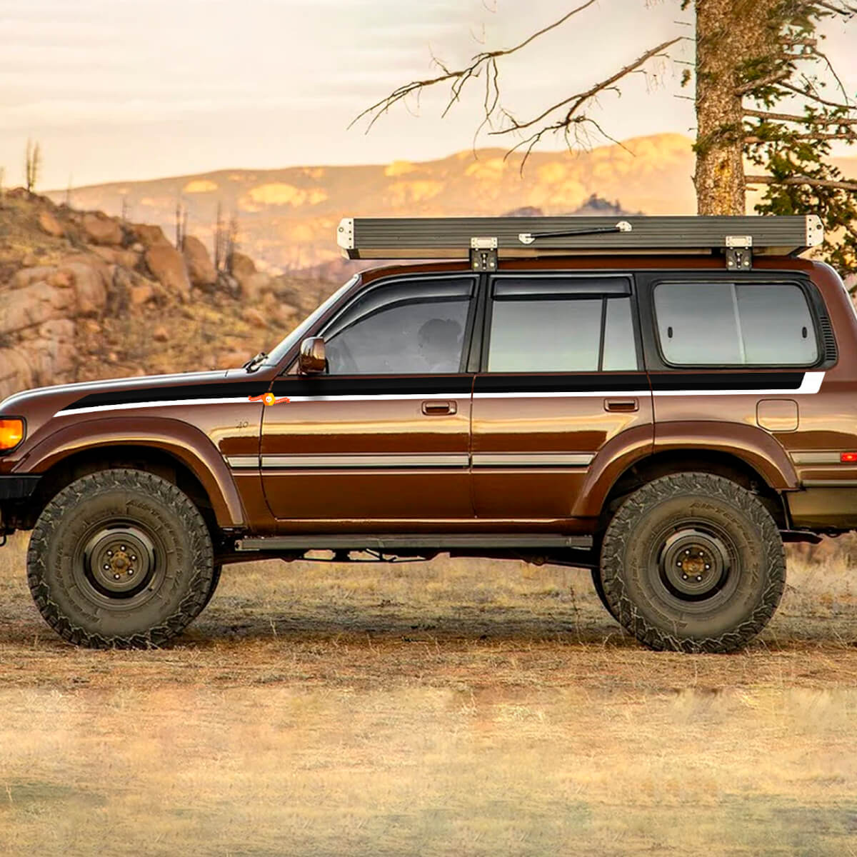 Graphiques latéraux rétro vintage pour Toyota Land Cruiser 80 Series
