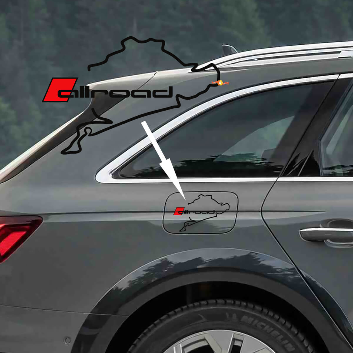 Autocollants de décalque Audi Allroad Nürburgring