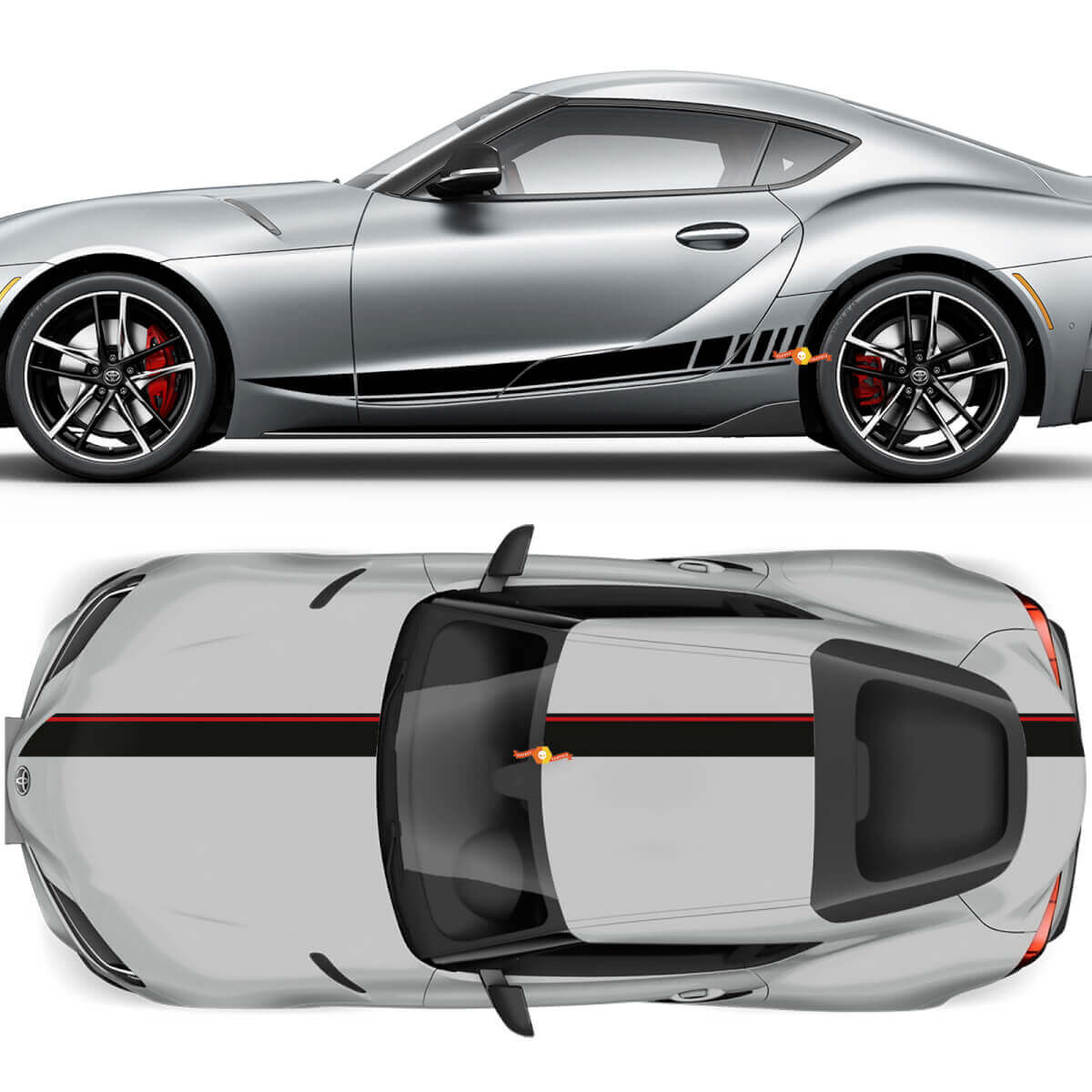 Kit complet de bandes de course autocollantes en vinyle pour Toyota Supra 2020-2026