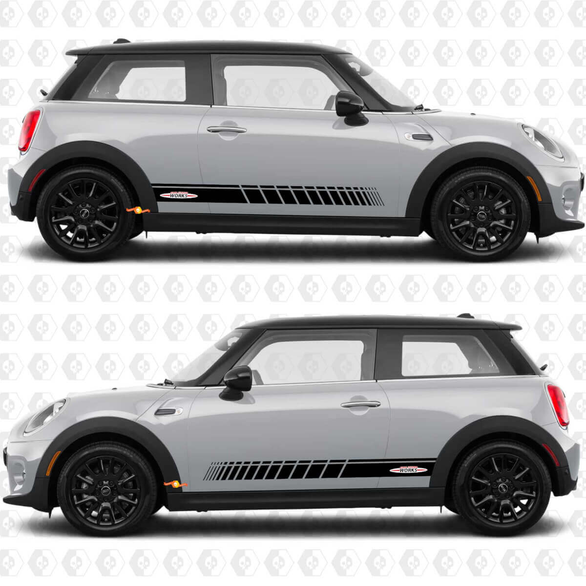 Rayures latérales autocollantes John Cooper Works pour Mini Cooper S
