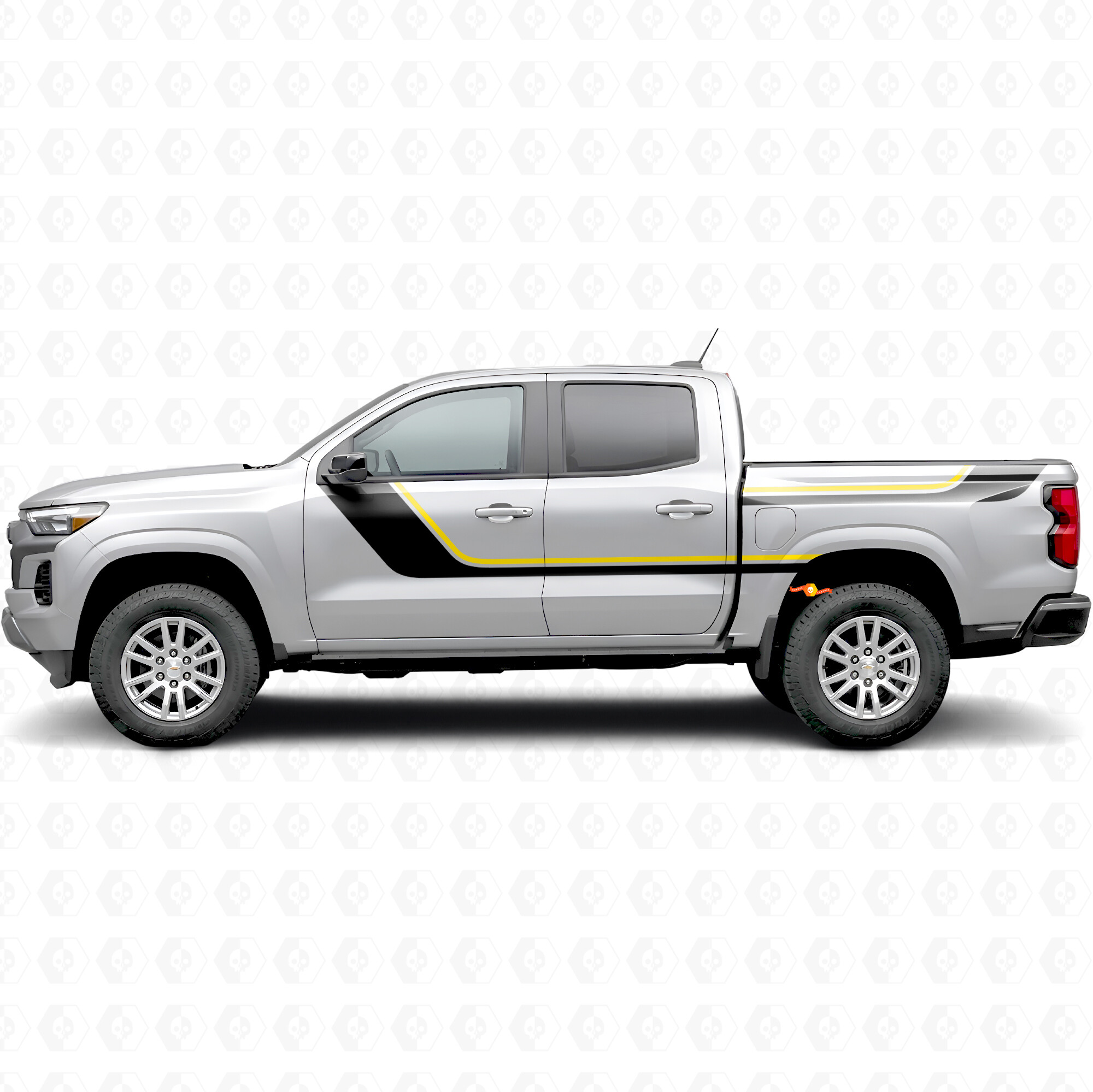 Bandes vinyle d’accentuation supérieures balayantes pour porte et flanc de caisse Chevrolet Colorado 3e génération 2023-2026