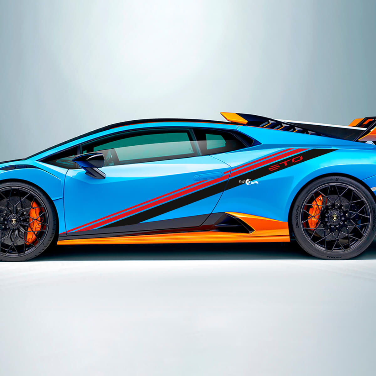 Bandes d'inclinaison de course Autocollant vinyle latéral Graphiques pour Lamborghini STO
