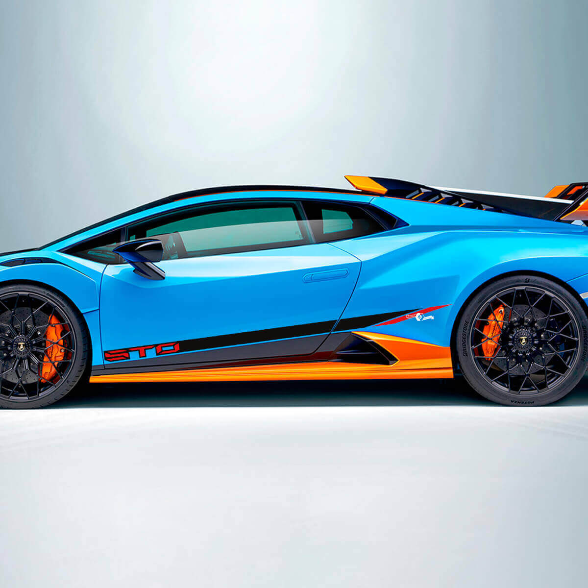Autocollants graphiques vinyle latéraux à bandes inclinées de course pour Lamborghini STO