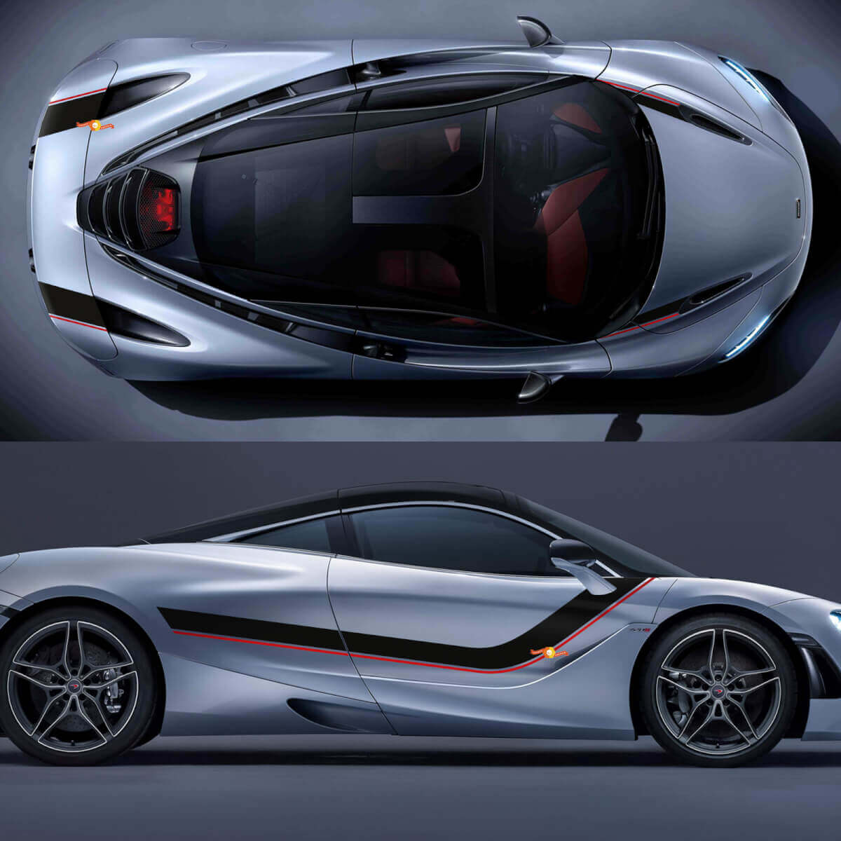 McLaren 720 570 765 Bande complète de capot Autocollant en vinyle Graphics Decal
