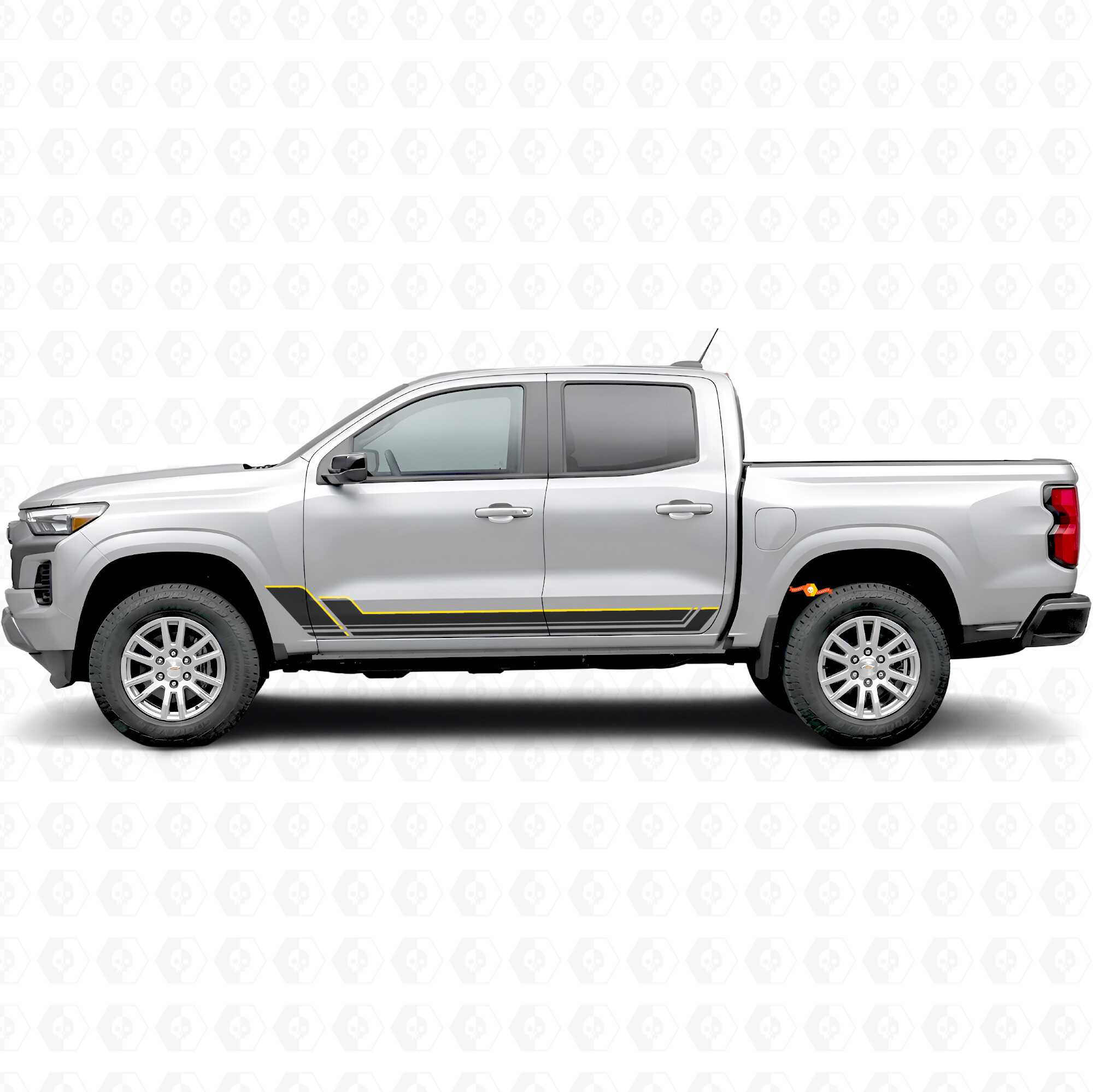 Bandes vinyle angulaires de contour de porte et de panneau rocker pour Chevrolet Colorado 3e génération 2023-2026