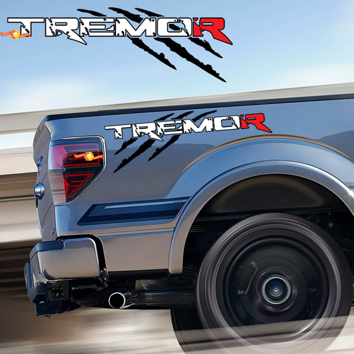 Décalque pour Ford F-150 Tremor Rayures Style Raptor avec Contour et Autocollants R Côté de la Benne du Camion
