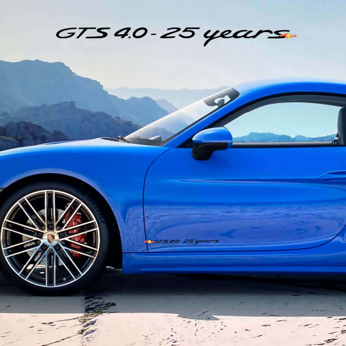 Kit d'autocollants vinyle sur porte latérale GTS 4.0 25 Ans pour Porsche 718 Cayman