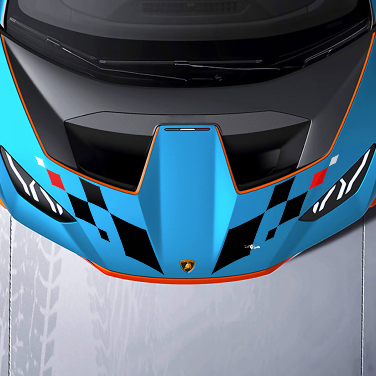 Autocollant vinyle avec logo Hood Central STO pour Lamborghini STO
