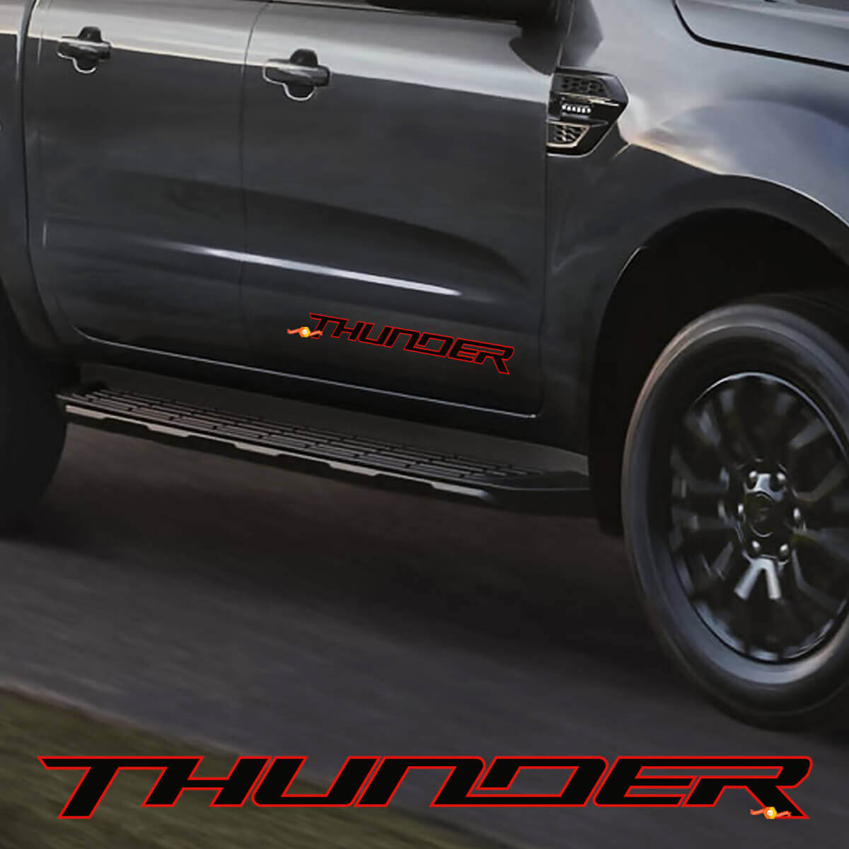 Autocollants de portes latérales pour Ford Ranger THUNDER
