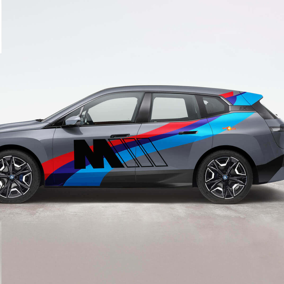 Kit d'autocollants en vinyle de course Side iX M pour BMW iX
