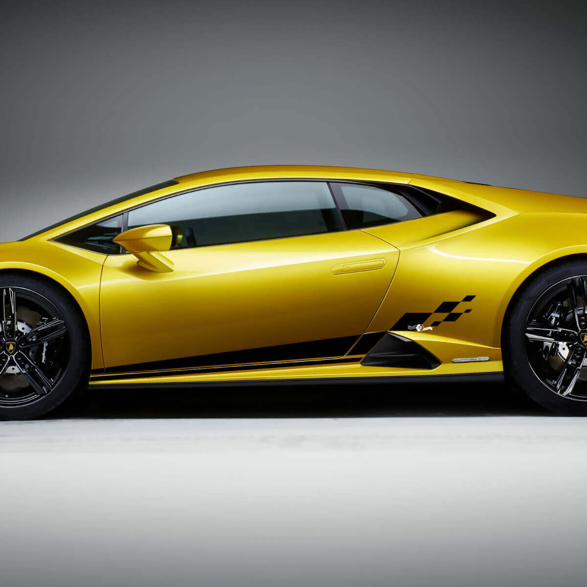 Autocollant vinyle à damier latéral pour Lamborghini Huracan Evo
