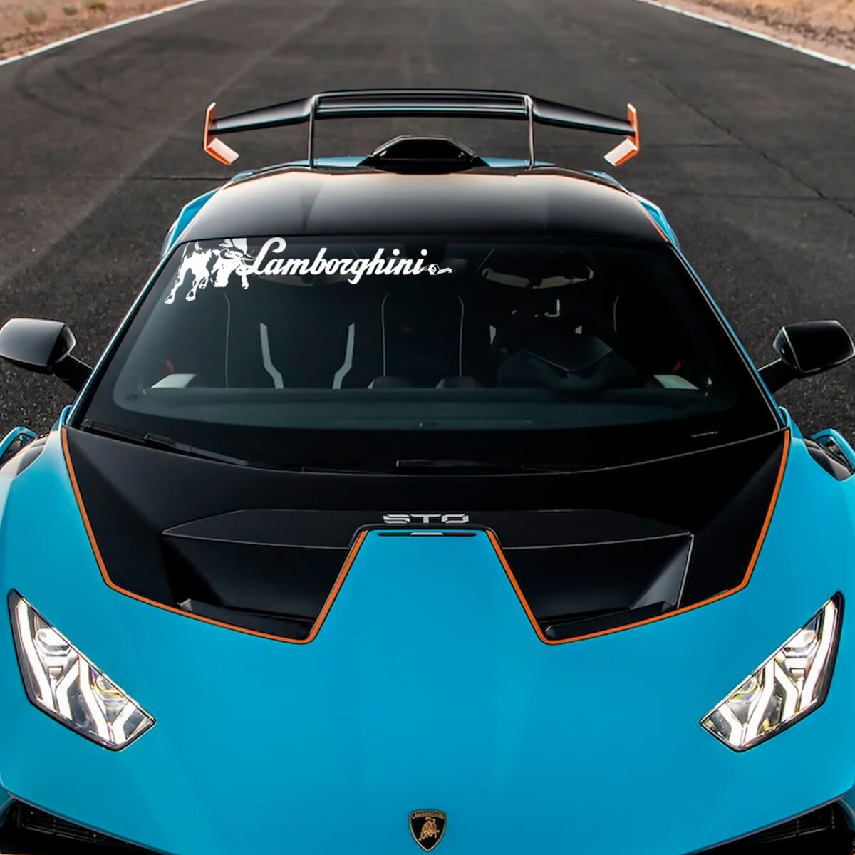 Rayure centrale de capot logo STO Autocollant vinyle Racing Graphiques pour Lamborghini STO
