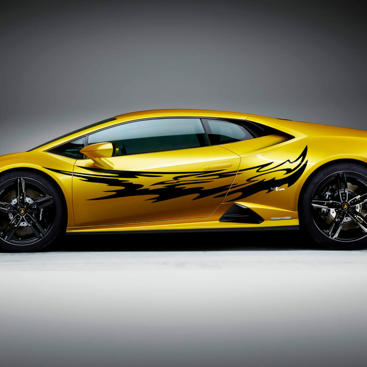 Autocollant vinyle graphique de course latérale Tribal Lightning pour Lamborghini Huracan Evo