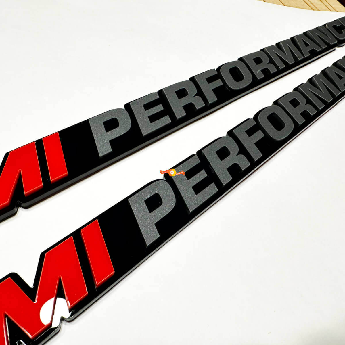 Badge emblème 3D performance texte personnalisé pour voitures et camions