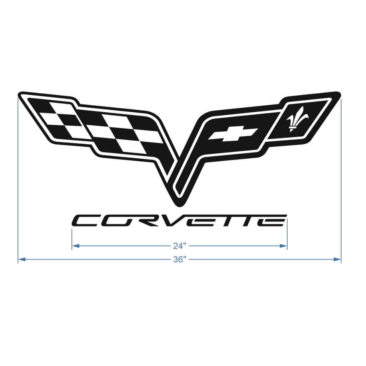 Autocollant vinyle logo capot Corvette C6 2
