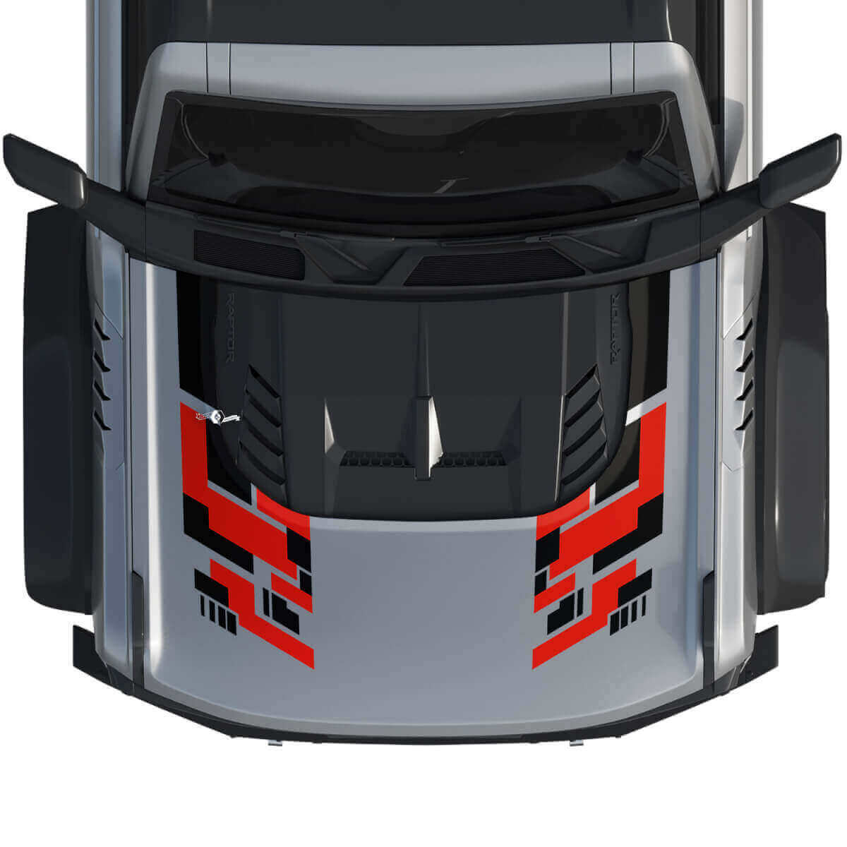 Ensemble d'autocollants en vinyle Techno Style Graphics pour capot de camion muscle car puissance chevaux