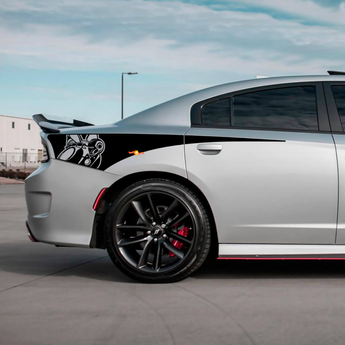 Autocollant en vinyle pour bande latérale arrière de quart de Dodge Charger Scat Pack
