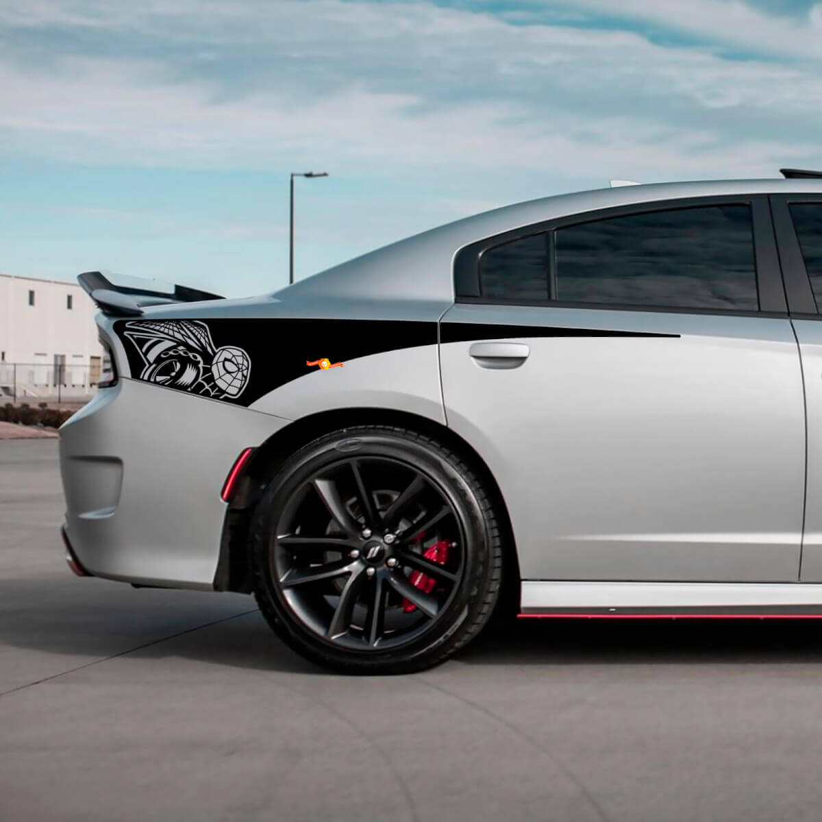 Autocollant en vinyle pour bande latérale arrière du quart arrière Spider Scat Pack pour Dodge Charger
