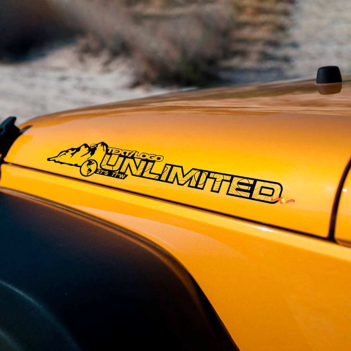 Kit de décalcomanies latérales en vinyle Custom Unlimited Mountain Hood pour Jeep Wrangler