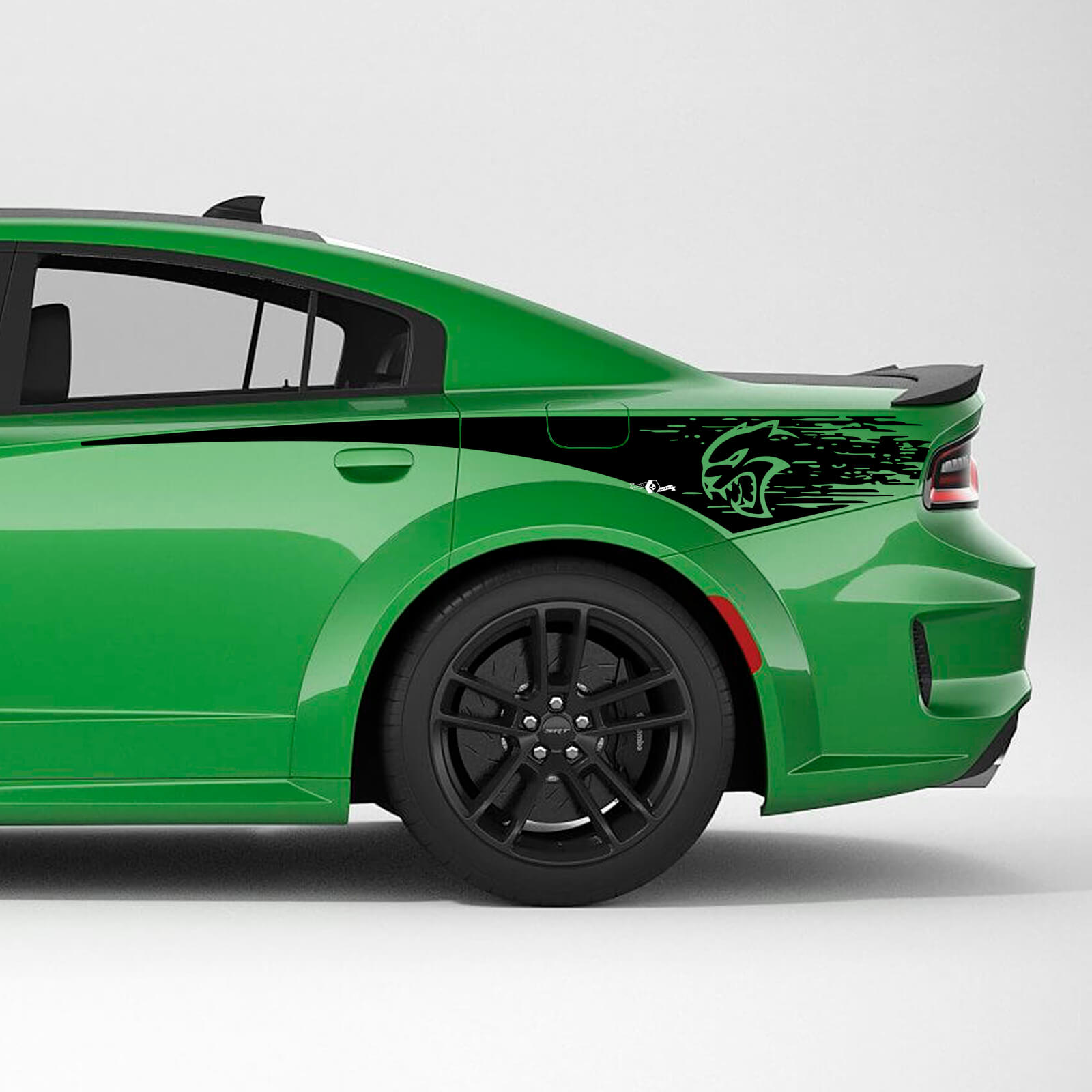 Autocollant en vinyle pour bande latérale arrière en quart de panneau arrière vieilli Hellcat pour Dodge Charger

