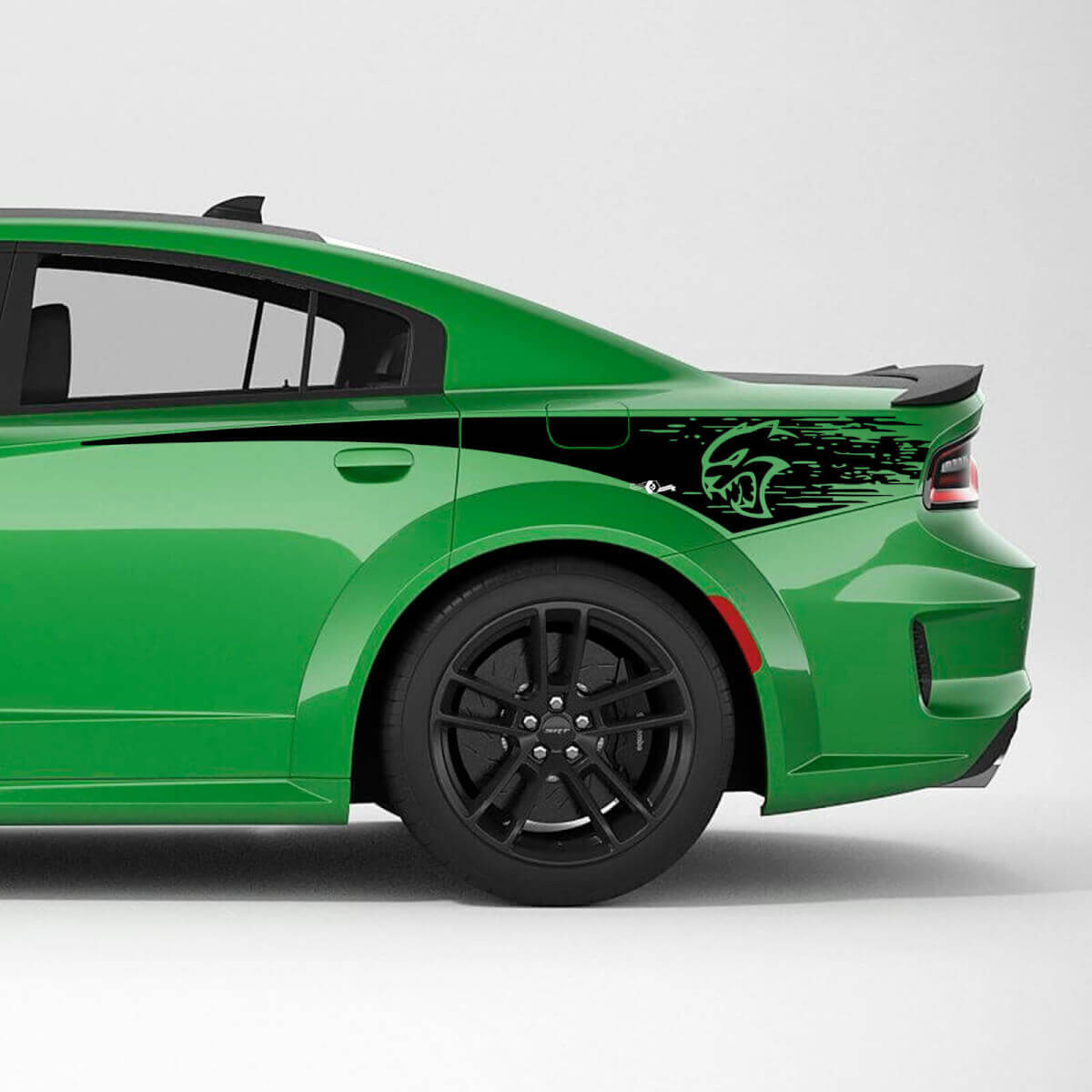 Autocollant vinyle rayures latérales arrière vieillies Hellcat pour Dodge Charger