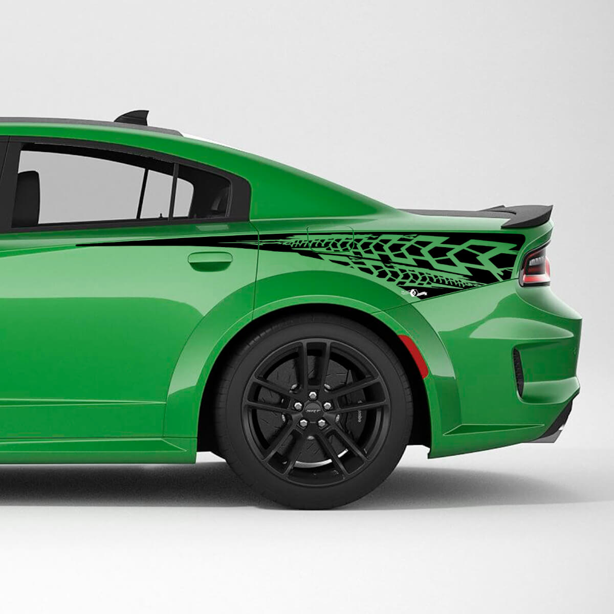 Bandes de pneus Autocollant en vinyle pour le quart arrière latéral de Dodge Charger
