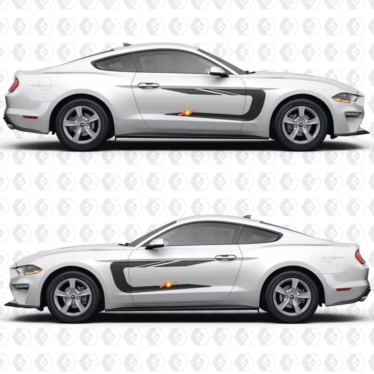 Autocollants en vinyle de bandes de porte style course pour Musclecar Mustang