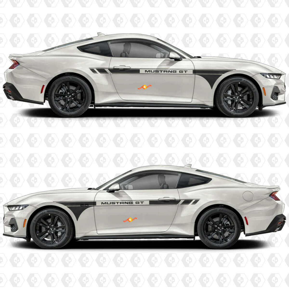 Kit de décalcomanies en vinyle pour portières latérales à rayures de course GT pour Musclecar Musclecarmodel GT