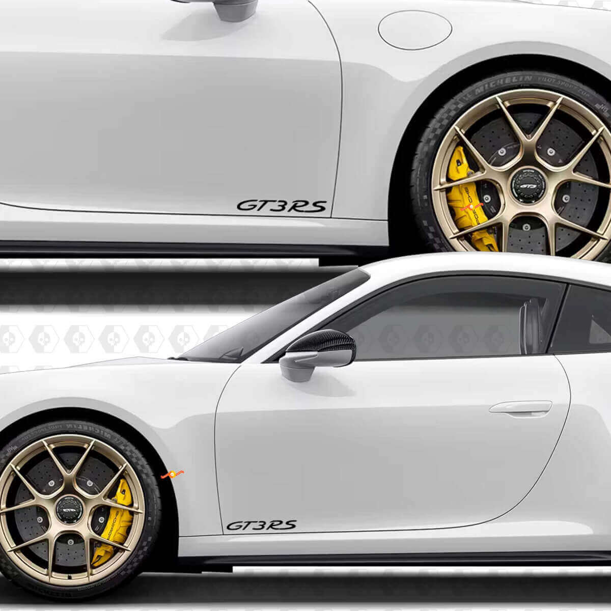 Autocollant Décalcomanie Emblème GT3RS GT3 RS pour l'arrière et les côtés de la Porsche 911 GT3 RS
