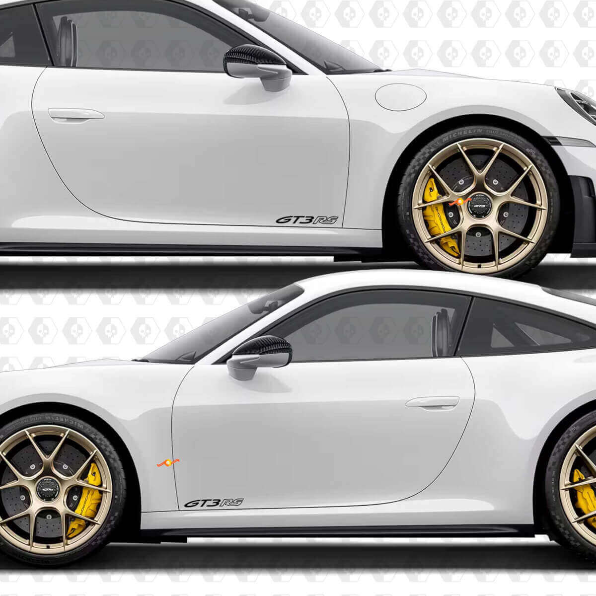 Autocollant Décalcomanie Emblème GT3RS GT3 RS 2 pour l'arrière et les côtés de Porsche 911 GT3 RS